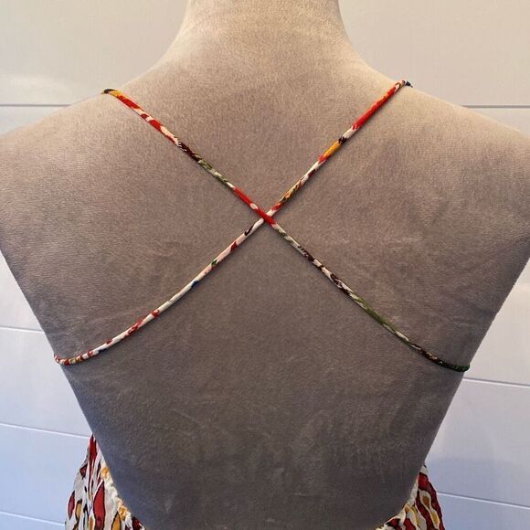 ZARA Multicolor Embroidered Strappy Back Boho Mini Dress NWT XS - Picture 7 of 12